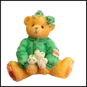 St. Patrick's Day Teddy Bear Brooch Pin Shamrock Irish Luck Holiday